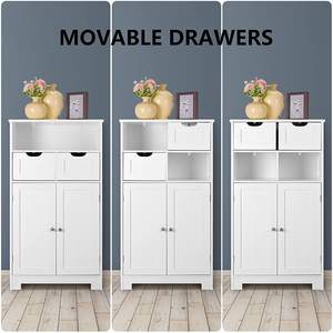 ตู้เก็บของ 2 ลิ้นชักและ 2 ตู้ ตู้ไม้แบบตั้งพื้นสำห<span class=keywords><strong>รับ</strong></span><span class=keywords><strong>ห้อง</strong></span>นั่งเล่น ทางเข้า <span class=keywords><strong>ห้อง</strong></span><span class=keywords><strong>ครัว</strong></span> สีขา<span class=keywords><strong>ว</strong></span> - Product Image 3