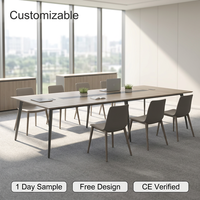 Table de conférence modulaire en bois robuste et moderne, extensible, avec gestion des câbles intégrée, autoportante, pour les réunions administratives scolaires, certifiée ISO