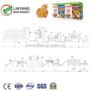 Línea de Producción de Copos de Maíz, Máquina para Hacer Cereal para el Desayuno, Equipo de Producción de Cereal para el Desayuno - Product Image 3