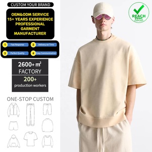 T-shirt da uomo personalizzate in cotone, vestibilità ampia, all'ingrosso, pesanti 300gsm 400gsm, per uomo - Product Image 1