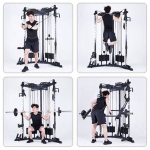 Máquina de Gimnasio Multifuncional con Cable, Rack de Sentadillas, Máquina Smith con Banco, Construcción de Acero para el Hogar, Duradera y Portátil - Product Image 4