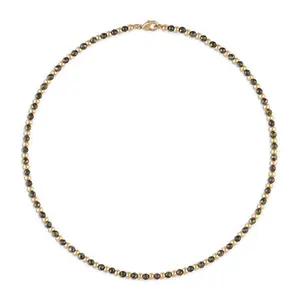 14K золотой заполненный натуральный Пирит браслет ожерелье комплект ювелирных изделий