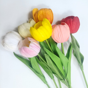 Fleurs artificielles en tulipes Xinchengzhi, 30 cm-100 cm, en plastique et soie, pour mariage, décoration de la maison, accessoires de bouquet - Product Image 3