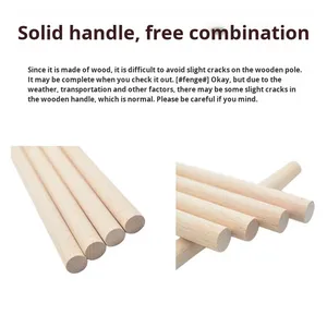 HY T46-1 Manche de filet de pêche long en bois de pin massif durable avec accessoires pour la pêche à la <span class=keywords><strong>carpe</strong></span>, matériel de canne à pêche DIY par Nature <span class=keywords><strong>50</strong></span>/80/120cm - Product Image 1