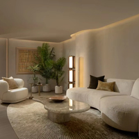 Ensemble de canapés en cuir écologique haut de gamme moderne, ensemble complet pour salon et chambre d'hôtel commerciale avec garantie de 5 ans