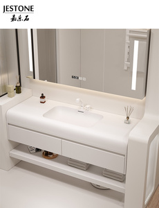 Stile moderno di alta qualità personalizzato prezzo ragionevole design moderno Corians un pezzo lavabo e bancone del <span class=keywords><strong>bagno</strong></span> - Product Image 4