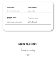 Support multifonctionnel pour lunettes de soleil pour pare-soleil de voiture, en cuir PU, avec clip pour lunettes, rangement pour billets et cartes, accessoire de voiture