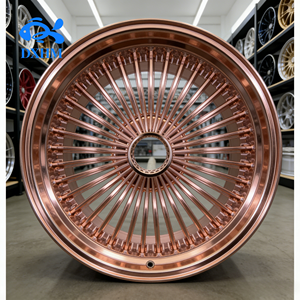 Rines Forjados de 20 Pulgadas 5x114.3 5x112 en Oro Rosa Pulido con Diseño de Rayos, Rin Personalizado Premium para Autos Clásicos BMW y Rolls <span class=keywords><strong>Royce</strong></span> - Product Image 2