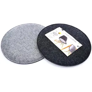 4pcs圆毡座垫软灰色木炭椅垫厨房餐椅垫吧凳垫圆毡座垫套装