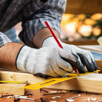 Gants enduits de nitrile de niveau usine 5 finition en micro mousse résistants aux coupures gants de sécurité pour la construction protection des mains et des bras