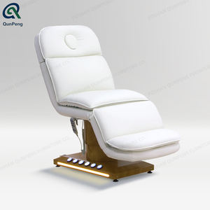 Qunpeng vendita calda a Base di grano di legno pedale elettrico bellezza Spa massaggio tavolo salone ciglia pieghevole mobili con luce - Product Image 4