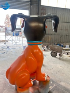 Sculpture de <span class=keywords><strong>chien</strong></span> en résine personnalisée pour décoration extérieure, statue d'animal en fibre de verre, statue de bouledogue français grandeur nature - Product Image 5