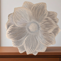 Lotus or et argent tampons tapis forme de fleur rond PVC résistant à la chaleur en plastique napperon tapis de Table pour la décoration de la maison