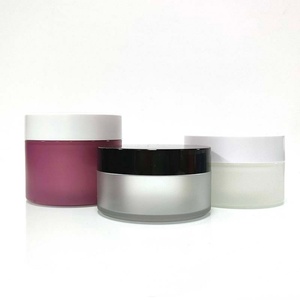 Pet Matte Color Body <b>Scrub</b> Frosted Plastic 250ml Cosmetic Cream Jars with Black Plastic Lid - Product Image 1