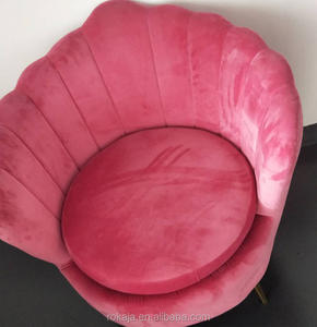 Sedia moderna Shell Business Meeting Tea Shop <span class=keywords><strong>poltrona</strong></span> singola <span class=keywords><strong>gambe</strong></span> in metallo dorato sedie per il tempo libero di lusso rosse - Product Image 3