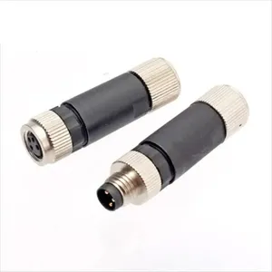 Custom Waterproof male female brass cable plastics straight 3pin 4pin assembly screw crimp sensor cable m8