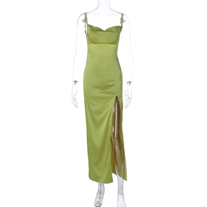 2024 New Design <strong>Summer</strong> Satin <strong>Silk</strong> One Piece <strong>Dress</strong> Backless Split Evening Club <strong>Dress</strong> Women Sexy Solid slip <strong>Dresses</strong> Clothing - Product Image 5