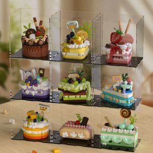 Mini blocs de construction en plastique 30 pièces Gâteau d'anniversaire Modèle à assembler DIY Décoration de bureau Ornement Cadeau Jouet - Product Image 6