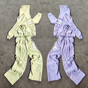 Conjunto de Sudadera con Capucha y Pantalones Deportivos de Algodón de Alta Calidad YYSY, Felpa, Lavado Ácido, Personalizado, para Hombre - Product Image 1