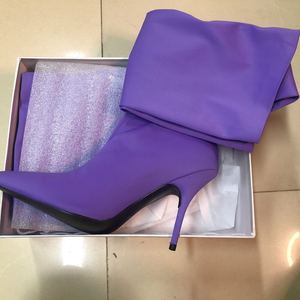 Dropshipping Elastic Material Luxury Thigh High Over Knee Female Long <b>Boots</b> for Women with Heels - Product Image 6