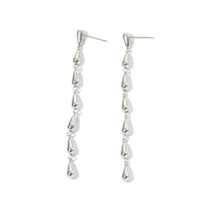 Boucles d'oreilles pendantes tendance en acier inoxydable 316L plaqué or PVD, durables et résistantes, design long en forme de goutte d'eau - Product Image 2