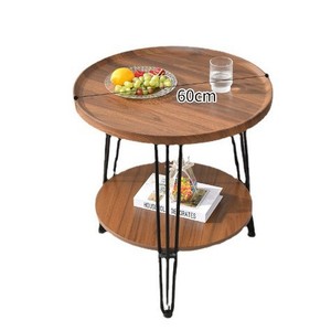 Modern Round Coffee Table Wood Top <b>Paint</b> Free For Living Room Sofa Side Table Hotel Reception Use - Product Image 3