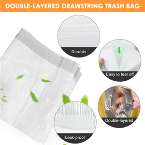 हॉट सेल थोक कस्टम डिग्रेडेबल पर्यावरण संरक्षण डिस्पोजेबल प्लास्टिक ड्रॉस्ट्रिंग अरोमा कचरा बैग