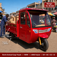 Tricycle avec cabine pare-vent, tricycle cargo à 3 roues, tricycle électrique robuste fermé ou ouvert pour la livraison de marchandises