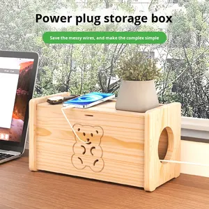 Motif créatif <span class=keywords><strong>casier</strong></span> de rangement en bois massif de bureau organisateur de câble de charge en bois SocketArtifact <span class=keywords><strong>casier</strong></span> de charge efficace - Product Image 3