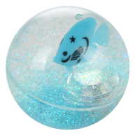 Ballon aquatique scintillant à fort rebond avec carte plastique, jouet élastique robuste, taille personnalisée, style dessin animé pour enfants - Vente chaude