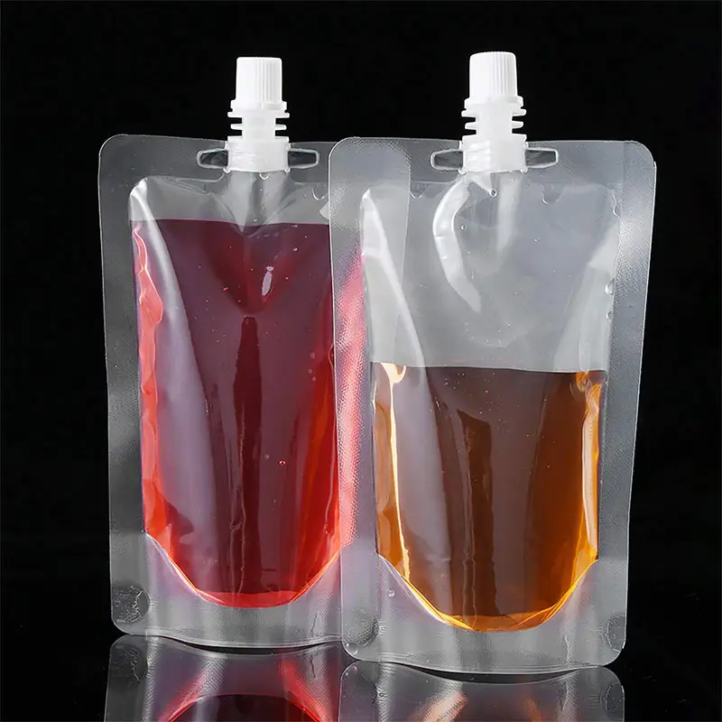 Şeffaf şeffaf Stand Up emzik kese plastik sıvı suyu içecek torbası emzik ile çanta