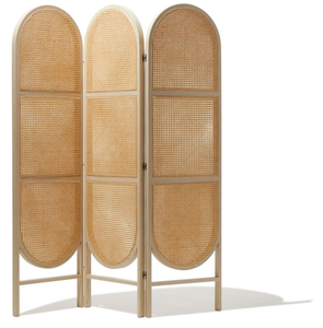 Vintage Style Indonesian <strong>Wicker</strong> Rattan Folding Privacy Screen <strong>Room</strong> <strong>Divider</strong> - Product Image 3