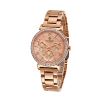 Montre sport pour femme en acier inoxydable avec mouvement Seiko, cadran personnalisé, logo OEM/ODM, calendrier complet, mode 2023