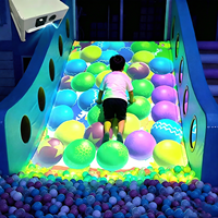 Piscina de Pelotas Interactiva Inmersiva con Tobogán de Proyección, Divertido Tobogán Infantil, Equipo de Juego para Interiores para Juego Activo