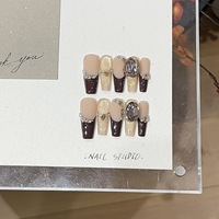 Faux ongles en gel à presser style French Manucure, couvrance totale, fournisseur vérifié