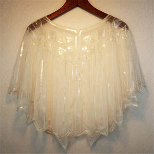 Chal Vintage dorado para mujer, chal de lentejuelas para noche, ceremonia, <span class=keywords><strong>fiesta</strong></span>, <span class=keywords><strong>Bolero</strong></span>, aleta, 1920s - Product Image 5