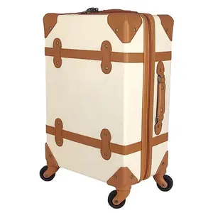 Dodostyle Pu皮革复古旅行箱套装日本时尚复古女孩拉杆箱