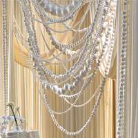 Guirlande de boules en mousse géantes et rideau de perles - Élégantes boules de fausses perles blanches pour mariage, fête et décoration intérieure