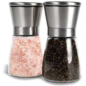 Verstelbare Handleiding 200Ml Zout En Pepermolen Spice Crusher Pepermolen Met Helder Glas Lichaam