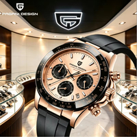 Pagani Design PD-1664 PD 1664 Neue Luxus-Armbanduhr mit MIYOTA OS20 Quarzwerk, Sportliche Gummiarmband-Uhr für Herren, Montre Relojes