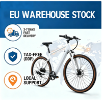 Vélo électrique de route avec batterie au lithium CE 36V 10.4AH, moteur 250W avec capteur de couple, 7 vitesses, autonomie de 83,2 km, stock UE