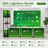 Stand portable pour exposition avec éclairage LED, structure modulaire pour salon professionnel, événement commercial