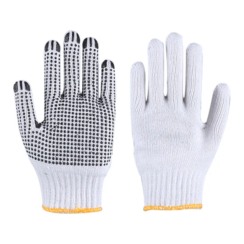 PVC gepunktete Handschuhe Polyester/Baumwolle biegt Baumwoll strick handschuhe mit PVC-Punkten Baumwoll arbeits handschuhe Pigment
