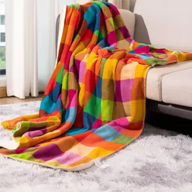 2023 cam siêu mềm polyester Chăn cầu vồng lông cừu mô hình nhẹ giường chăn tất cả các mùa sử dụng (50 "* 60") tấm thảm