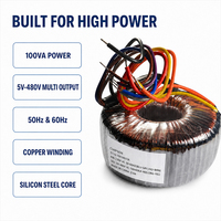 Özel Toroidal Trafo 100VA-1000VA Düşük Gürültülü Tek Fazlı Bakır Sarımlı Halka Çekirdekli Güç Trafosu 220V 110V