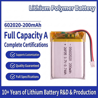 Petite batterie Li-ion Qian-sun 602020 601525 602025 200mah 250mah 3.7v Batterie au lithium polymère rechargeable