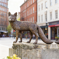Sculpture de renard en bronze antique, style artistique réaliste, dimensions personnalisables, pour cour et pelouse