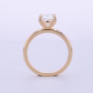 Bague de fiançailles en moissanite blanche en or 10 carats 2CT Def VVS bague de fiançailles ronde en moissanite blanche à 4 broches - Product Image 3