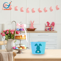 Pot de fleurs en métal suspendu en forme de lapin de Pâques, revêtement poudré, 1,2 gallon