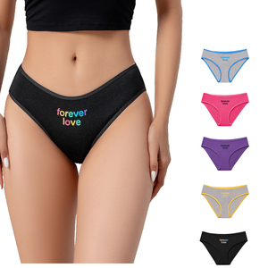 Bán buôn nhiều màu giữa eo mutande cotone Donna thiếu niên phương tiện truyền thông Intimo Culotte comode elasticizzata đồ lót - Product Image 1